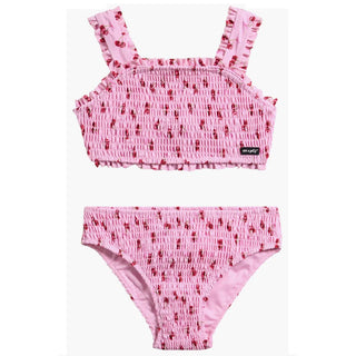 Girls Cherry Smocked Two-Piece Swimsuit