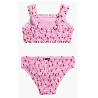 Girls Cherry Smocked Two-Piece Swimsuit