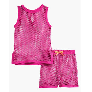 Tween Mesh Tank and Shorts Cover up Set