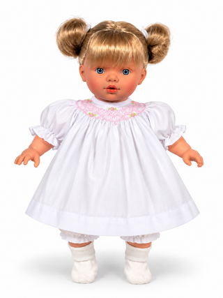 Rosalina 15" Lilly Doll with Short Pigtails and White Dress