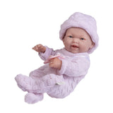 Mini La Newborn 9.5" All-Vinyl Baby Doll in Pink Knit Onesie