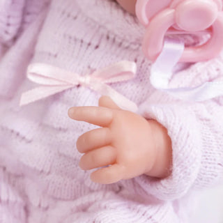 Mini La Newborn 9.5" All-Vinyl Baby Doll in Pink Knit Onesie