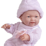 Mini La Newborn 9.5" All-Vinyl Baby Doll in Pink Knit Onesie