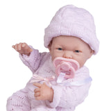 Mini La Newborn 9.5" All-Vinyl Baby Doll in Pink Knit Onesie