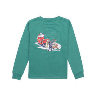 Properly Tied L/S Sleigh Dogs Teal Graphic Tee