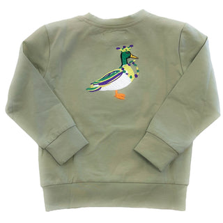Lulu Bebe Blue Embroidered Mardi Gras Duck L/S Shirt
