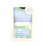 Boxed Applique Bib and Burp Cloth Set - Train