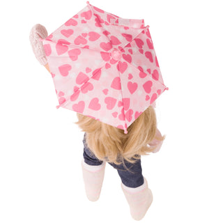 Götz Hannah doll with umbrella and rubber boots