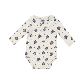 Angel Dear Ribbed Petite Bouquets Peter Pan Collar Bodysuit