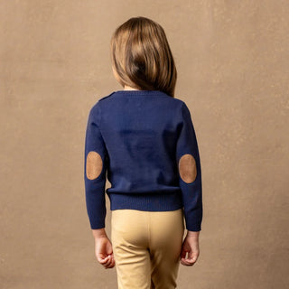 Organic Horse Intarsia Sweater - Navy