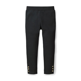 Button Cuff Ponte Pants - Black Button Cuff