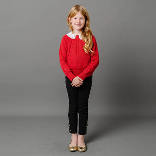 Button Cuff Ponte Pants - Black Button Cuff