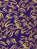 Meripex Purple/Gold Printed Dri Fit Tiger Polo