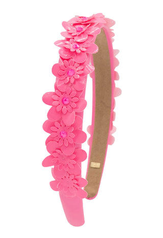 Bari Lynn Leather Flower Thin Headband