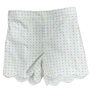 Anavini Girls Big Sister Pastel Multi Dot Scalloped Shorts