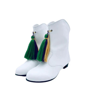 Blended Spirit KIDS Majorette White Mardi Gras Marching Boots