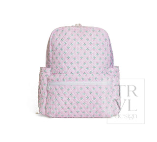 TRVL Quilted XL Backpacker: Petite Fleur Pink
