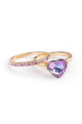 Great Pretenders Boutique Chic 2Pc Precious Purple Ring Set