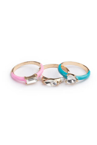 Great Pretenders Boutique Chic 3Pc Crystal Cool Rings