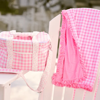 Sugar Bee Swim Towel- Pink Gingham