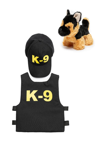 K9 Unit Police Costume Set (Vest/Hat/Plush Puppy)