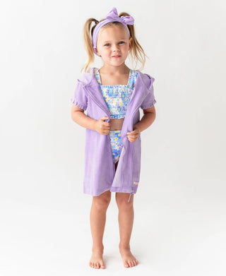 Rufflebutts Lavender Terry Full Zip Coverup)