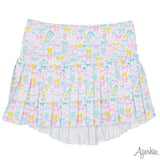 Azarhia Mini Pleat Skort - Pastel Bows