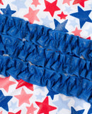 Rufflebutts Shimmer Star Spangled L/S Rashguard 1Pc Swimsuit