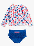 Shimmer Star Spangled  L/S Rashguard Zipper 2Pc Swimsuit