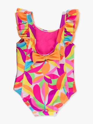 Neon Tropical Adventure Waterfall 1Pc Swimsuit