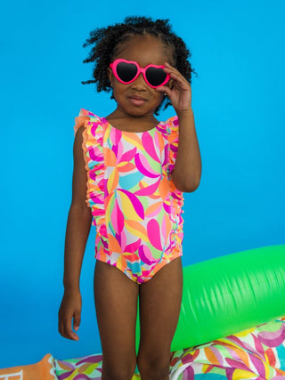 Neon Tropical Adventure Waterfall 1Pc Swimsuit