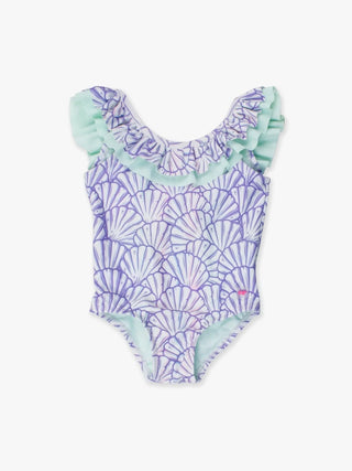 Rufflebutts Magical Mermaid Scoopback Ruffled One Piece Swimsuit