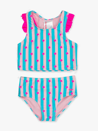 Rufflebutts Neon Star Racerback Tankini