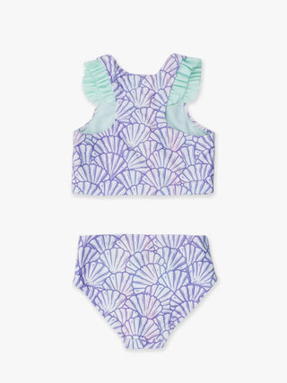 Rufflebutts Magical Mermaid Racerback Flutter Tankini 2Pc Swimsuit