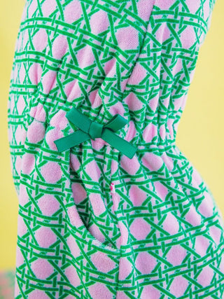 Pink Coastal Cane Terry Cover-Up Romper