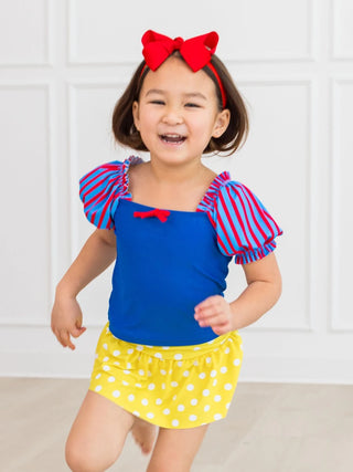 Apple Princess Puff Sleeve 2Pc Skirted Swimsuit