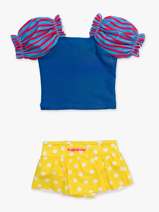 Apple Princess Puff Sleeve 2Pc Skirted Swimsuit