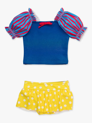 Apple Princess Puff Sleeve 2Pc Skirted Swimsuit