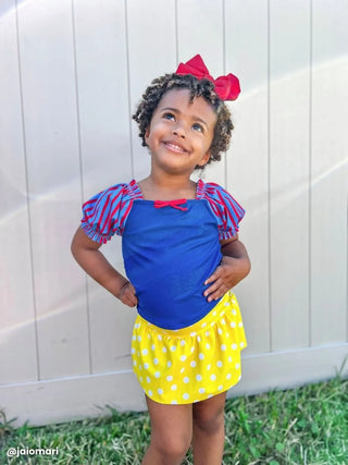 Apple Princess Puff Sleeve 2Pc Skirted Swimsuit