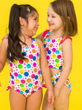 Rufflebutts Star Smile Cross-Back 1Pc Swimsuit