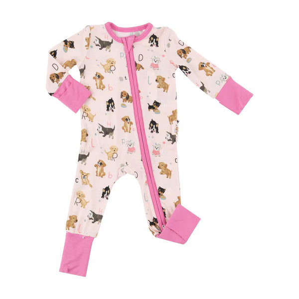 Angel Dear Pink Puppy Alphabet Romper