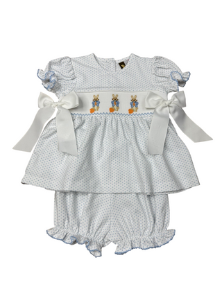 Banana Split Peter Rabbit Smocked Bloomer Set