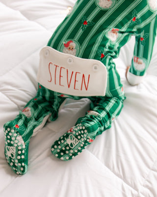 Sugar Bee Storybook Santa boys zippy buttflap pajamas, additional view