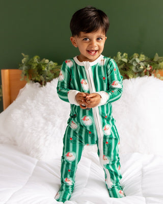 Sugar Bee Storybook Santa boys zippy buttflap pajamas