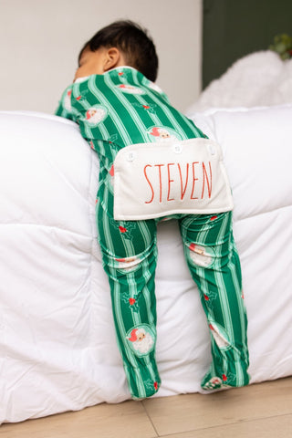 Sugar Bee Storybook Santa boys zippy buttflap pajamas, additional view