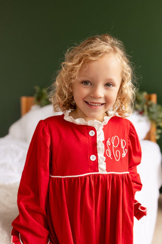 Sugar Bee red ruffle nightgown, additional view