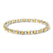 Silver & Gold Mixed Cube Bead Bracelet 4MM