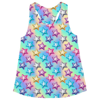 Azarhia Racerback Tank Top - Metallic Stars