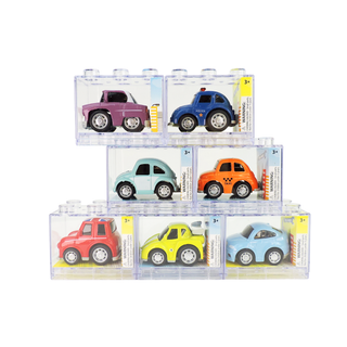 Diecast Pull Back Cars in Acrylic Building Block