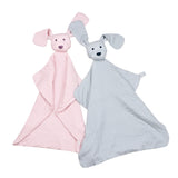 Mini Stripe Dog Lovey + Paci Clip - Pink